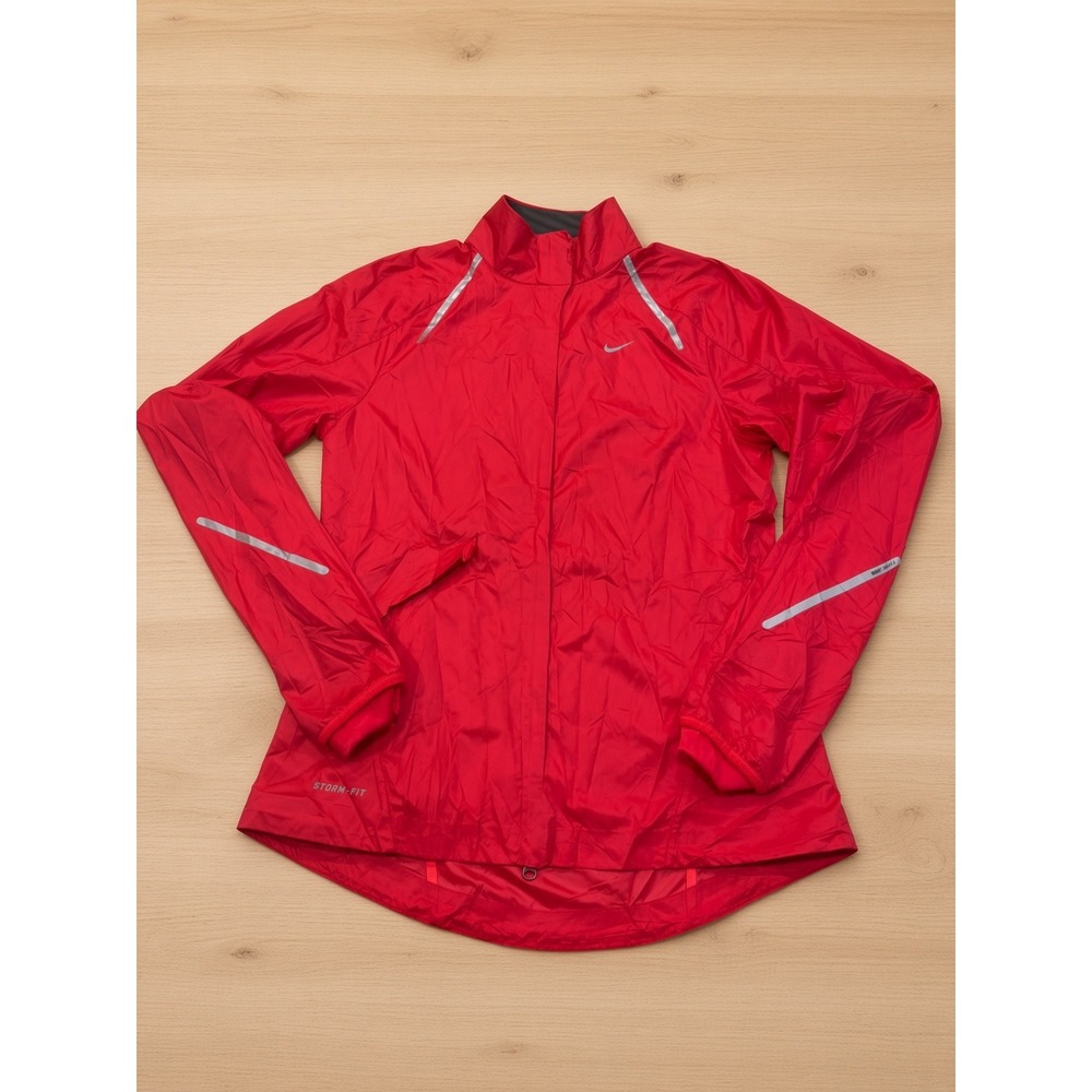 Nike Storm-FIT Womens Red Reflective Running Jacket Full Zip 425089-691 Small